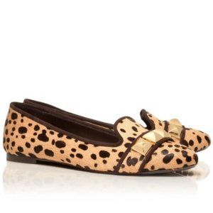 Tory Burch Calf Leopard Studded Loafers